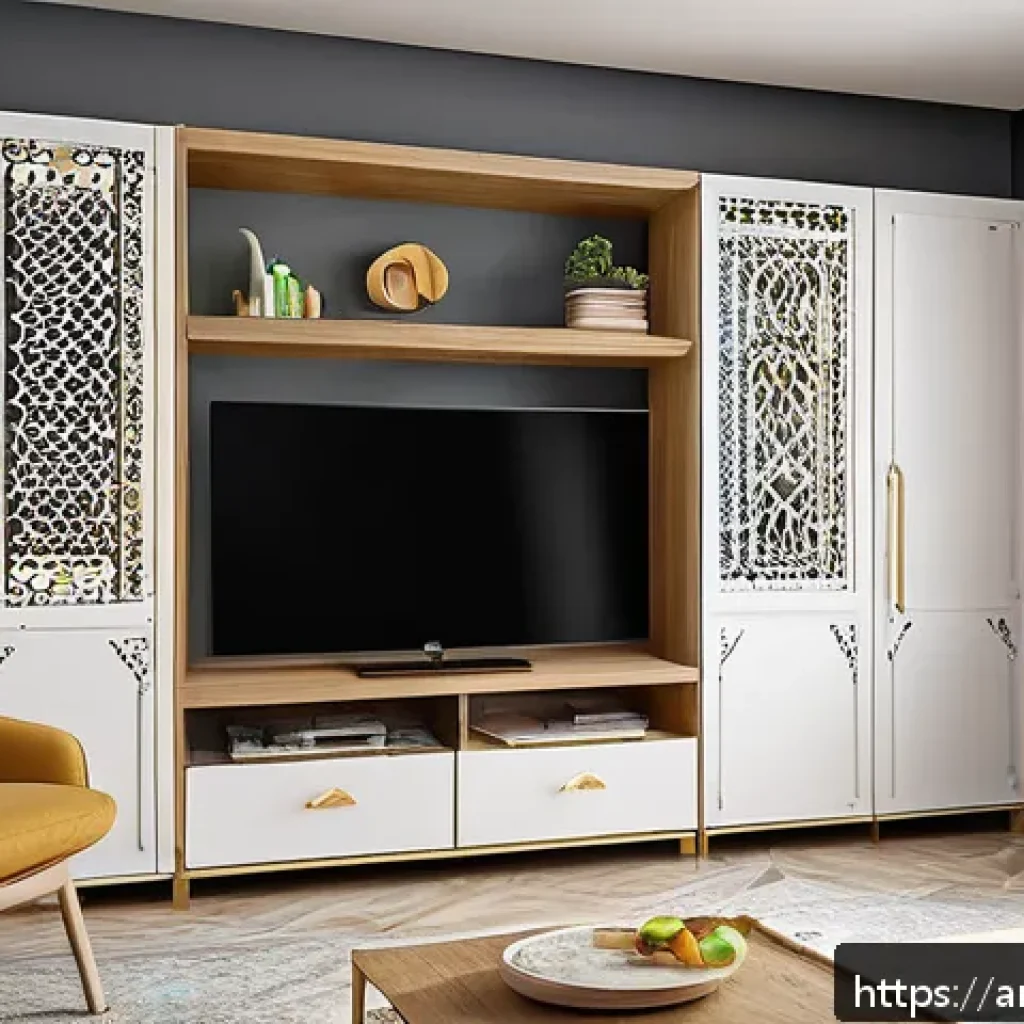 코리빙 커뮤니티의 전자상거래 기회 - A modern co-living shared apartment interior designed for young Arab entrepreneurs, featuring multif...